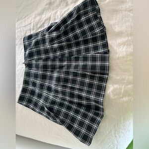 Plaid Black and White Women's Skirt